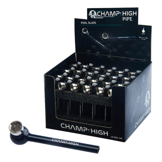 Champ High Pool Cristal Glaspfeife schwarz