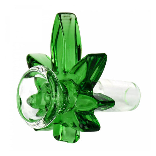 Grüner Hanf Blatt Bong Glaskopf 18mm